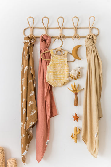 Kiin Baby Organic Cotton Swaddle, Rainbow Umber